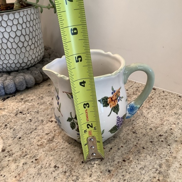 Floral Ceramic Creamer by Vintage Garden Princess House Small Pitcher - Picture 4 of 5